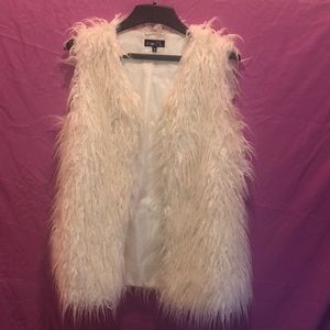 White Fluffy Vest